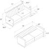 imageNovogratz Skylar Futon Sofa Bed in Velvet Fabric  77 Inch Couch Sleeper with Industrial Modern Upholstery Black Metal Legs IvoryIvory