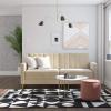 imageNovogratz Skylar Futon Sofa Bed in Velvet Fabric  77 Inch Couch Sleeper with Industrial Modern Upholstery Black Metal Legs IvoryIvory