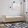 imageNovogratz Skylar Futon Sofa Bed in Velvet Fabric  77 Inch Couch Sleeper with Industrial Modern Upholstery Black Metal Legs IvoryIvory