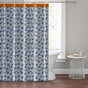 imageFamily of Cranes 100 Cotton Lightweight Top Buttonhole Machine Washable Easy Care Decorative Shower Curtain for Bathroom Blue 72quot W x 72quot L