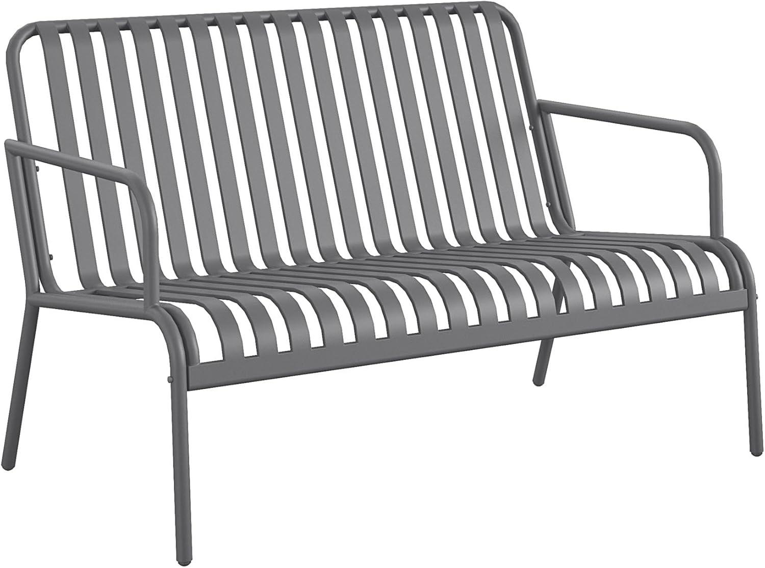 imageNovogratz Poolside Gossip Ola 4 Piece All Steel Conversation Set French BlueCharcoal