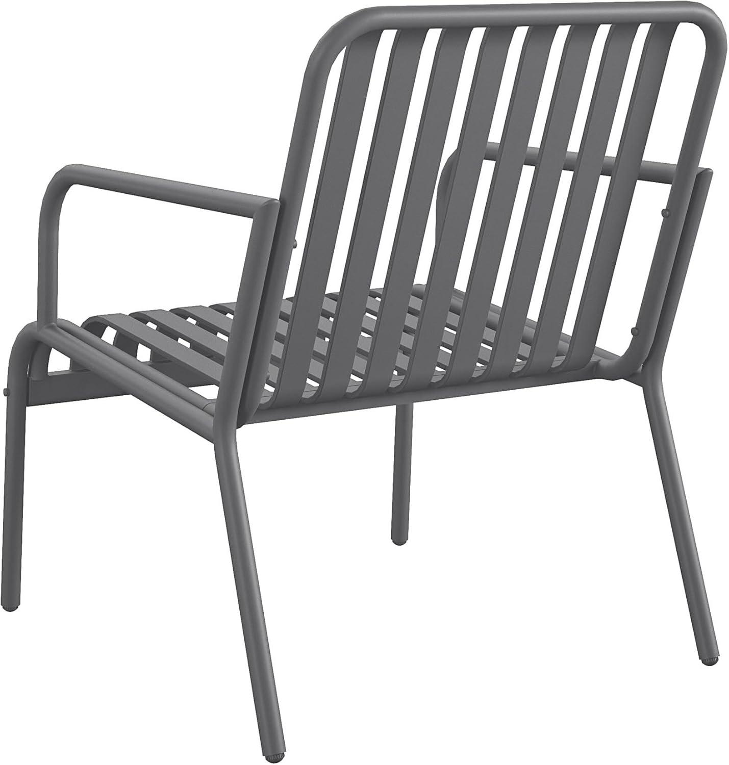imageNovogratz Poolside Gossip Ola 4 Piece All Steel Conversation Set French BlueCharcoal