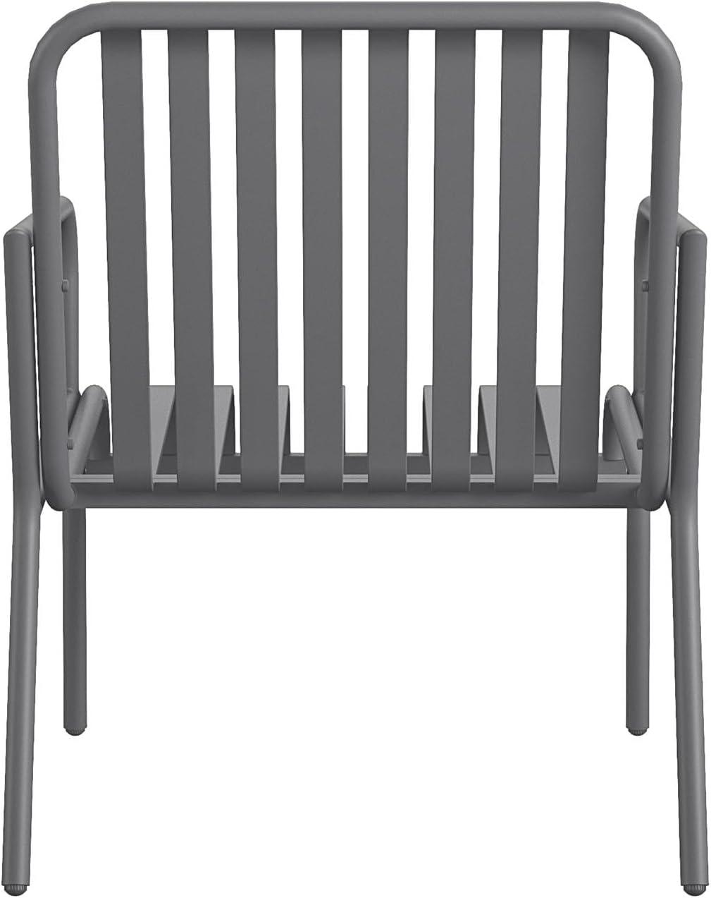 imageNovogratz Poolside Gossip Ola 4 Piece All Steel Conversation Set French BlueCharcoal