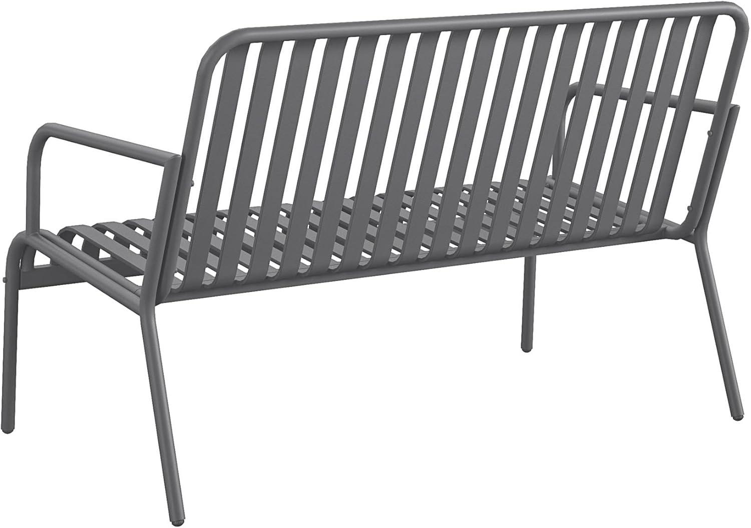 imageNovogratz Poolside Gossip Ola 4 Piece All Steel Conversation Set French BlueCharcoal