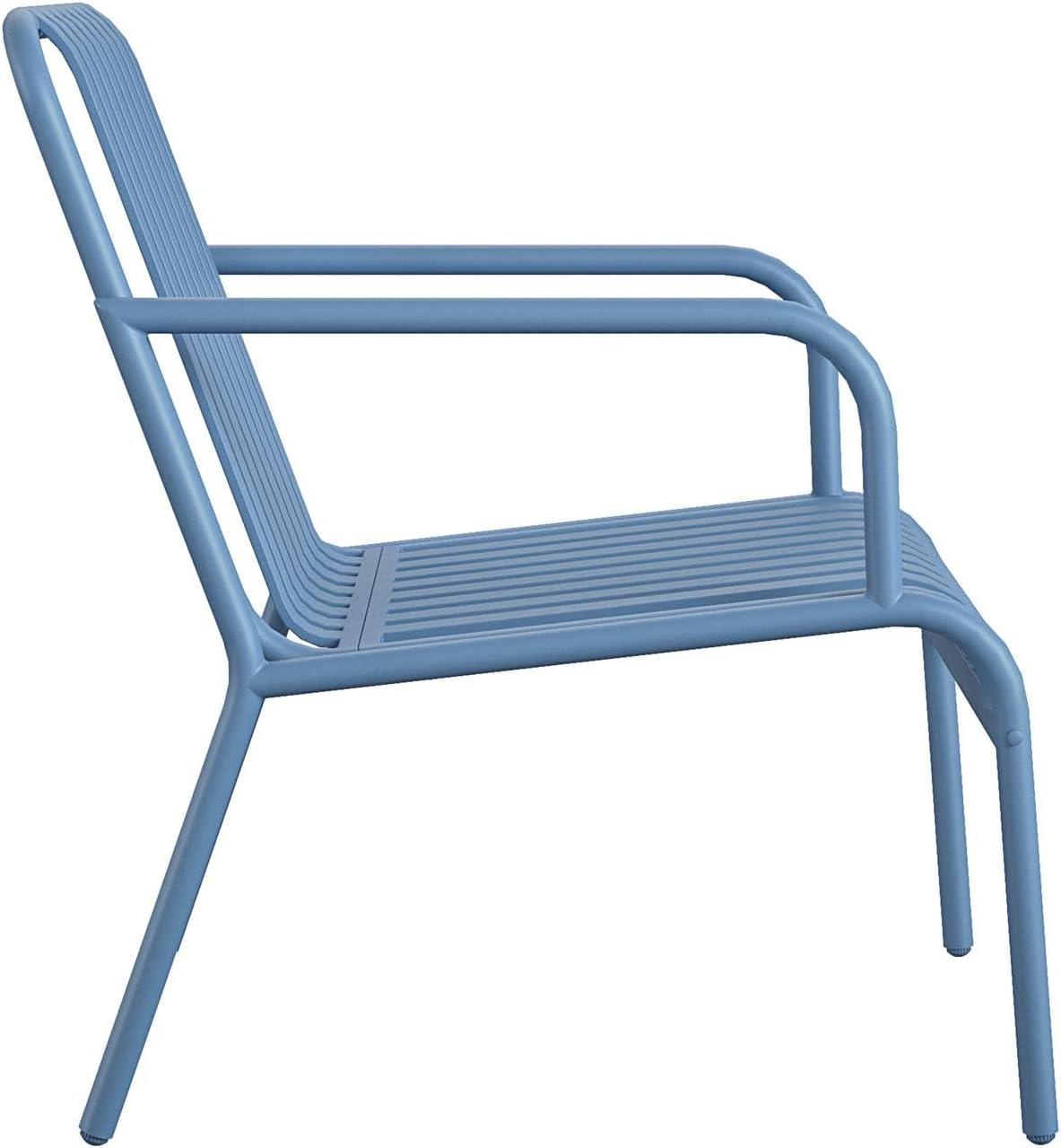 imageNovogratz Poolside Gossip Ola 4 Piece All Steel Conversation Set French BlueFrench Blue