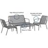 imageNovogratz Poolside Gossip Ola 4 Piece All Steel Conversation Set French BlueCharcoal