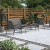 imageNovogratz Poolside Gossip Ola 4 Piece All Steel Conversation Set French BlueCharcoal