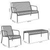 imageNovogratz Poolside Gossip Ola 4 Piece All Steel Conversation Set French BlueCharcoal