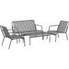 imageNovogratz Poolside Gossip Ola 4 Piece All Steel Conversation Set French BlueCharcoal