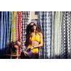 imageFeather Palm 100 Cotton Lightweight Top Buttonhole Machine Washable Easy Care Decorative Shower Curtain for Bathroom Yellow 72quot W x 72quot L
