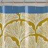imageFeather Palm 100 Cotton Lightweight Top Buttonhole Machine Washable Easy Care Decorative Shower Curtain for Bathroom Yellow 72quot W x 72quot L
