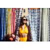 imageFeather Palm 100 Cotton Lightweight Top Buttonhole Machine Washable Easy Care Decorative Shower Curtain for Bathroom Yellow 72quot W x 72quot L