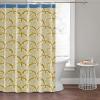 imageFeather Palm 100 Cotton Lightweight Top Buttonhole Machine Washable Easy Care Decorative Shower Curtain for Bathroom Yellow 72quot W x 72quot L