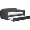 imageNovogratz 4243439N Daybed and Trundle Twin Over Twin Grey Velvet