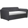 imageNovogratz 4243439N Daybed and Trundle Twin Over Twin Grey Velvet