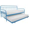 imageNovogratz Bright Pop Metal Daybed with Roll Out Trundle  Chic Stylish SpaceSaving Design  Includes Sturdy Steel SlatsTeal