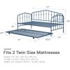 imageNovogratz Bushwick Metal Daybed ampamp Trundle Twin Size Frame Sea Blue