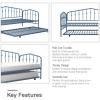 imageNovogratz Bushwick Metal Daybed ampamp Trundle Twin Size Frame Sea Blue