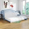imageNovogratz Bushwick Metal Daybed ampamp Trundle Twin Size Frame Sea Blue