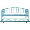imageNovogratz Bushwick Metal Daybed ampamp Trundle Twin Size Frame Sea Blue