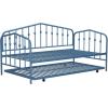 imageNovogratz Bushwick Metal Daybed ampamp Trundle Twin Size Frame Sea Blue