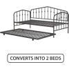 imageNovogratz Bushwick Metal Daybed ampamp Trundle Twin Size Gunmetal Gray