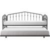 imageNovogratz Bushwick Metal Daybed ampamp Trundle Twin Size Gunmetal Gray