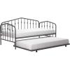 imageNovogratz Bushwick Metal Daybed ampamp Trundle Twin Size Gunmetal Gray
