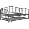 imageNovogratz Bushwick Metal Daybed ampamp Trundle Twin Size Gunmetal Gray