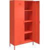 imageNovogratz Cache Tall 2 Door Metal Locker Cabinet OrangeOrange