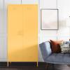 imageNovogratz Cache Tall 2 Door Metal Locker Cabinet OrangeYellow
