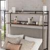 imageAmeriwood Home Novogratz Beverly OverTheBed Storage for Full and Full XL Beds Walnut with Black Metal