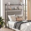 imageAmeriwood Home Novogratz Beverly OverTheBed Storage for Full and Full XL Beds Walnut with Black Metal