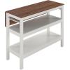 imageNovogratz Tallen 48quot Kitchen Island Table with Drop Leaf and Storage Shelves Walnut
