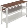 imageNovogratz Tallen 60quot Kitchen Island Table with Drop Leaf and Storage Shelves Walnut