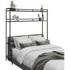 imageAmeriwood Home Novogratz Beverly OverTheBed Storage for Full and Full XL Beds Black Oak with Black Metal