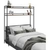 imageAmeriwood Home Novogratz Beverly OverTheBed Storage for Full and Full XL Beds Walnut with Black Metal