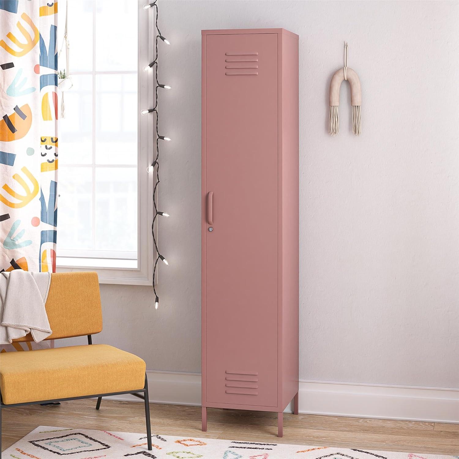 imageNovogratz Cache 1Door Tall Single Metal Locker Style Storage Cabinet Dusty RoseDusty Rose