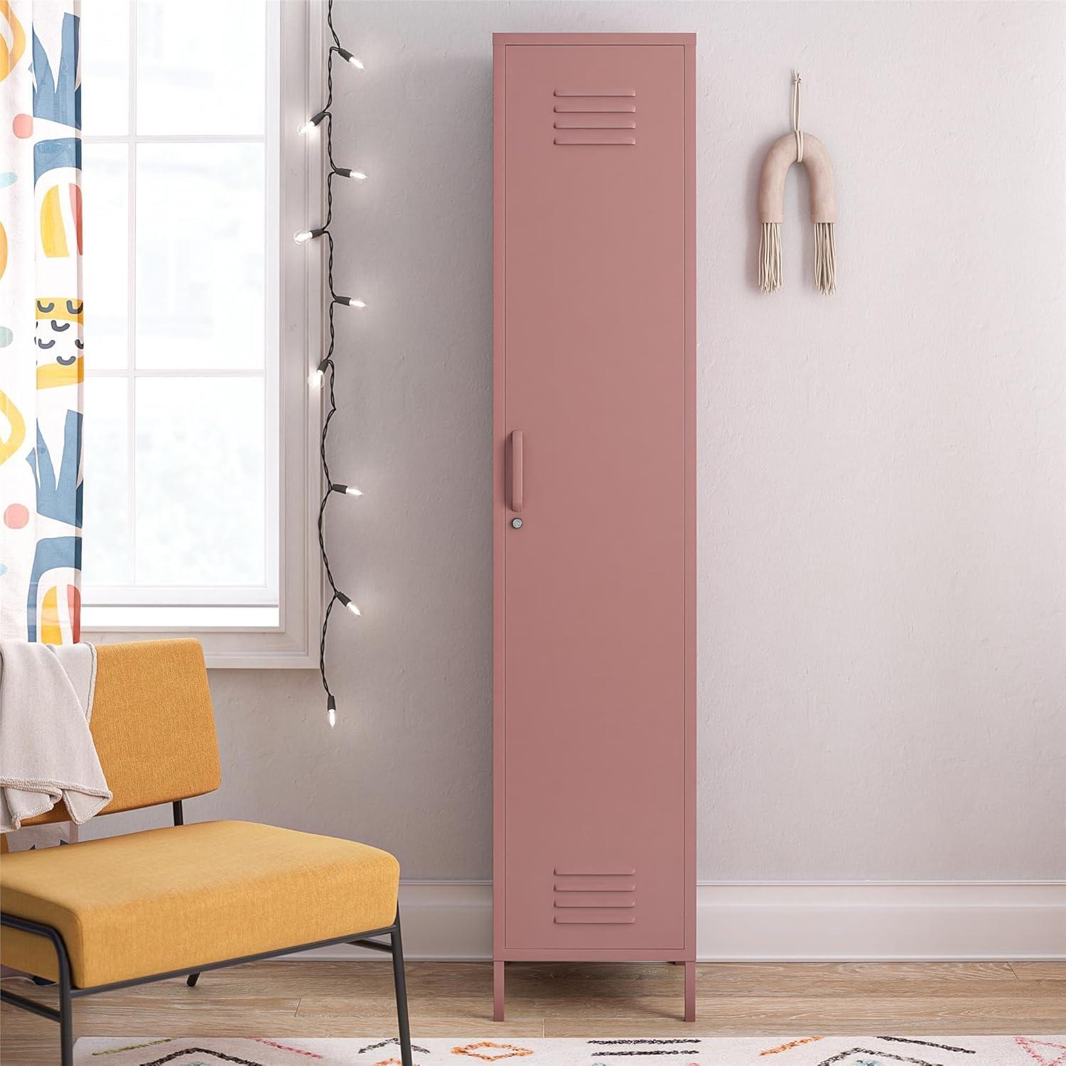 imageNovogratz Cache 1Door Tall Single Metal Locker Style Storage Cabinet Dusty RoseDusty Rose