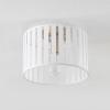 image:imageGLOBE Electric 65788 Brooklyn 1Light Flush Mount Ceiling Light Matte Brass Clear and White Striped Plastic Shade