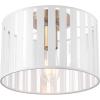 image:imageGLOBE Electric 65788 Brooklyn 1Light Flush Mount Ceiling Light Matte Brass Clear and White Striped Plastic Shade