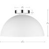 image:imageGLOBE Electric Brady 1Light SemiFlush Mount Ceiling Light Matte White Chrome Details61091