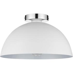 image:imageGLOBE Electric Brady 1Light SemiFlush Mount Ceiling Light Matte White Chrome Details61091
