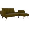 image:imageNovogratz 2277929N Brittany Sofa Green Linen Sectional Futon