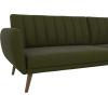 image:imageNovogratz 2277929N Brittany Sofa Green Linen Sectional Futon