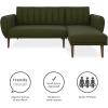 image:imageNovogratz 2277929N Brittany Sofa Green Linen Sectional Futon