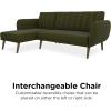image:imageNovogratz 2277929N Brittany Sofa Green Linen Sectional Futon
