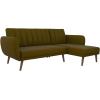 image:imageNovogratz 2277929N Brittany Sofa Green Linen Sectional Futon