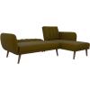 image:imageNovogratz 2277929N Brittany Sofa Green Linen Sectional Futon