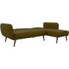 image:imageNovogratz 2277929N Brittany Sofa Green Linen Sectional Futon